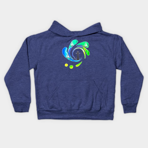 Smooth Sailing Kids Hoodie by DitzyDonutsDesigns